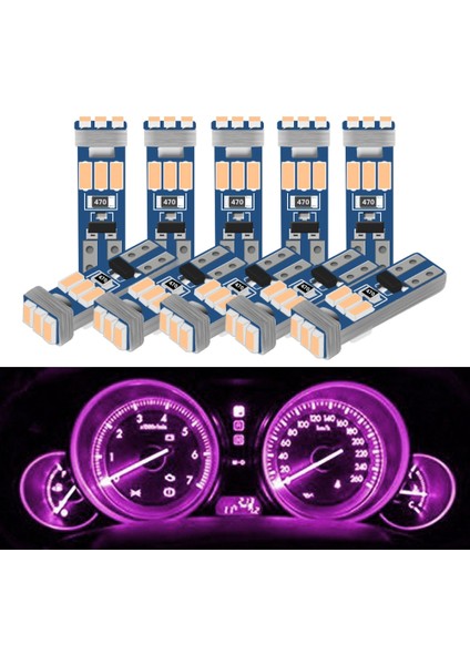 Pembe No T5 LED W3W Metre Ampul Enstrüman Dash Işıkları Oto Iç Neo Kama Pano Dash Yan Lamba Sinyal Ampul (Yurt Dışından)