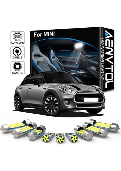 R61 12-18 11 Adet Tarzı Beyaz Uyar Aenvtol Canbus Mını R55 R58 R59 R61 R60 F60 F54 Cooper R50 R53 R56 F55 F56 Cabriolet R52 R57 F57 Oto LED Iç Işık Kiti (Yurt Dışından)