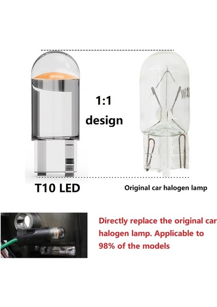 1 Adet Tarzı Kırmızı x T10 W5W WY5W Cob LED Araba Kama Park Lambası Dönüş Yan Ampuller Gösterge Lambası Oto Plaka Işığı Beyaz Sarı Mavi (Yurt Dışından)