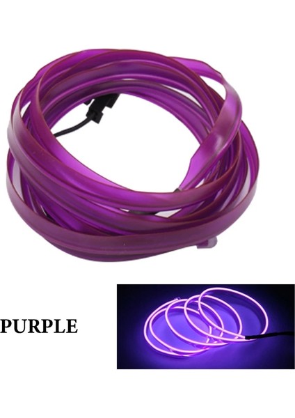 2m-Usb Stili Mor Araba Iç Aydınlatma LED Şerit Dekorasyon Garland Tel Halat Tüp Hattı Esnek Neon Işık Araba Ürünleri Iç Kısmı (Yurt Dışından)