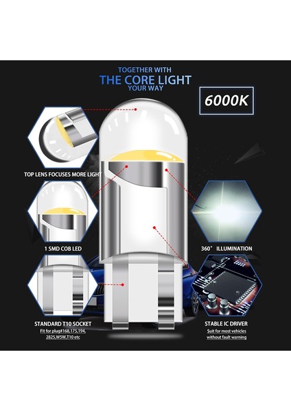 10 Adet Tarzı Kehribar T10 LED W5W LED WY5W Cob LED Araba Kama Park Işıkları Yan Kapı Ampul Gösterge Lambası Oto Plaka Işığı (Yurt Dışından) fiyatları