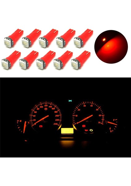 Sarı T5 LED Işıklar W1.2W W3W LED Araba Iç Işık Oto Yan Kama Pano Göstergesi Gösterge Lambası Ampul LED Süper Parlak (Yurt Dışından)