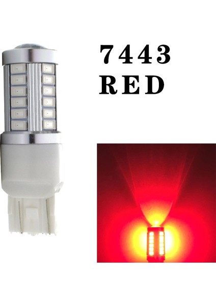 7443 Kırmızı 1156 Baw T20 LED Otomotiv Kuyruk Ampul Fren Lambası Araba LED Dönüş Ters Işıkları Gündüz Çalışan Sinyal Lambası (Yurt Dışından)