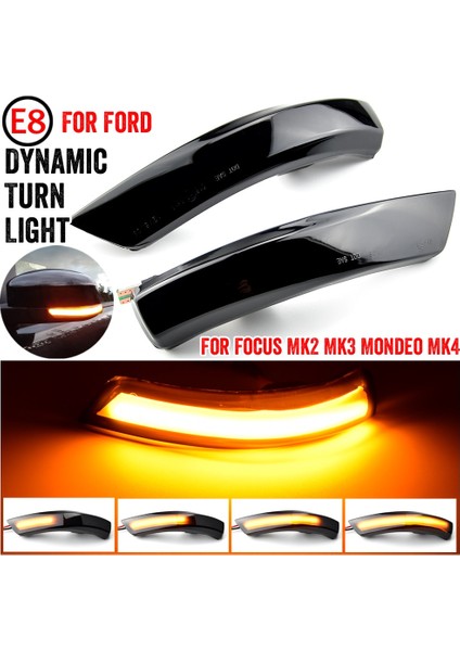 Mavi Sarı 2pcslot Dikiz Aynası Göstergesi Dinamik Flaşör LED Dönüş Sinyali Işığı Ford Focus Mk2 Mk3 Mondeo Mk4 (Yurt Dışından)