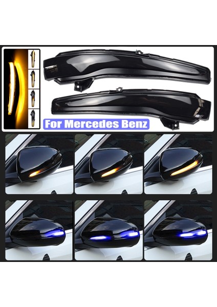 Mavi Sarı Kaydırma LED Dinamik Dönüş Sinyali Işığı Mercedes Benz C Sınıfı W205 Ew Wde Ayna Yanıp Sönen Işık Tekrarlayıcı Flaşör (Yurt Dışından) modelleri