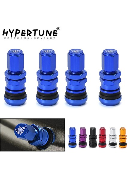 Logo Stili Olmadan Mavi Hypertune - Evrensel 4 Işınları Yarış Dövme Alüminyum Valf Gövde Kapakları Tekerlekler Jantlar HT-WR11 (Yurt Dışından) fiyatları