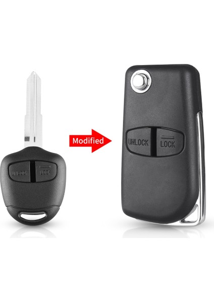 Moldel 7 Stili Keyyou 2 Düğme Modifiye Flip Katlanır Uzaktan Anahtar Kabuk Kılıf Mitsubishi Yeni Asx Grandıs Outlander Lancer-Ex Sağ Sol Bıçak (Yurt Dışından)