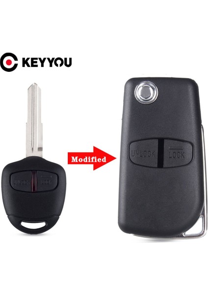 Moldel 7 Stili Keyyou 2 Düğme Modifiye Flip Katlanır Uzaktan Anahtar Kabuk Kılıf Mitsubishi Yeni Asx Grandıs Outlander Lancer-Ex Sağ Sol Bıçak (Yurt Dışından) fırsatları