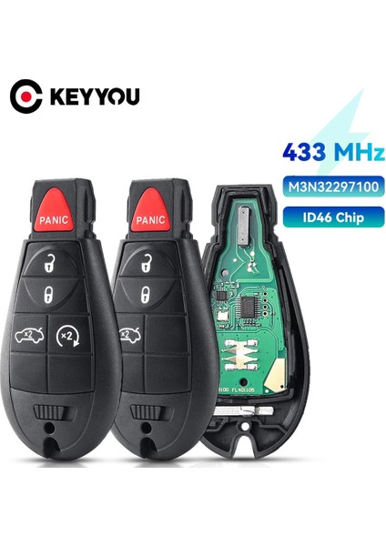 4 Düğme Stili Keyyou Dodge Dart N 5 Düğmeler Araba Uzaktan Anahtarlık 433 Mhz Kımlık Anahtarsız Akıllı Araba Anahtarı (Yurt Dışından)