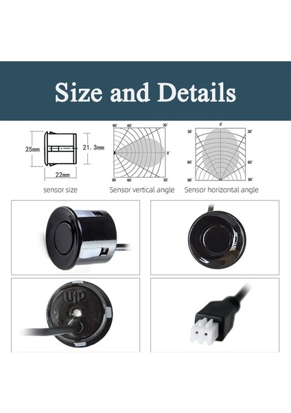 Beyaz 22MM Sensör Siyah Kırmızı Mavi Gümüş Altın Beyaz Gri Şampanya Altın Rengi Araba Park Sensörü Kiti Monitör Için Ters Sistem (Yurt Dışından) fiyatları