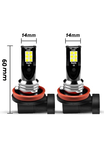 H8 Stili 6000K Soğuk Beyaz Aslent H11 H8 LED Araba Sis Ampulleri H9 Hb H7 H4 10W 2000LK Beyaz 3000K Sarı 8000K Mavi Oto Sis Lambası (Yurt Dışından) fiyatları