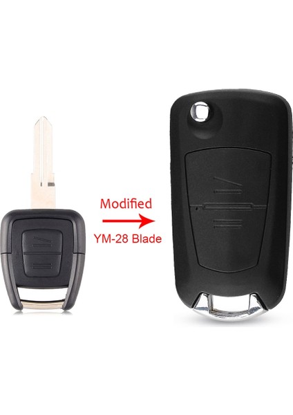 Ym-28 Dandkey 2 Düğme Modifiye Araba Flip Uzaktan Anahtar Kabuk Opel Astra Zafira Vectra Omega (HU100HU46HU43YM28) Anahtar Kutu (Yurt Dışından)