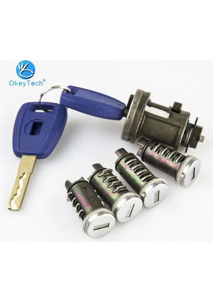 Siyah Stil Okeytech Araba Kontak Kilidi Fiat Ducato Peugeot Citroen Için Set SIP22 Bıçak Araba Anahtarı Kapı Orijinal Freze Silindir Gövde Kilidi (Yurt Dışından)