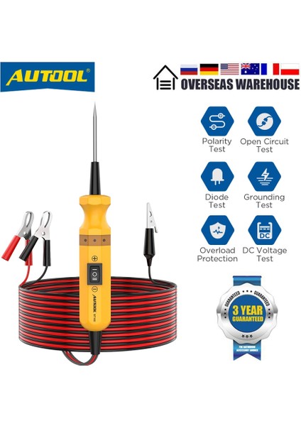 AUTOOL-BT160 Araba Devre Test Cihazı Araba Teşhis Aracı 12V Güç Probu, Elektrik Akımı Parçası, Kısa Devre Bulucu (Yurt Dışından)