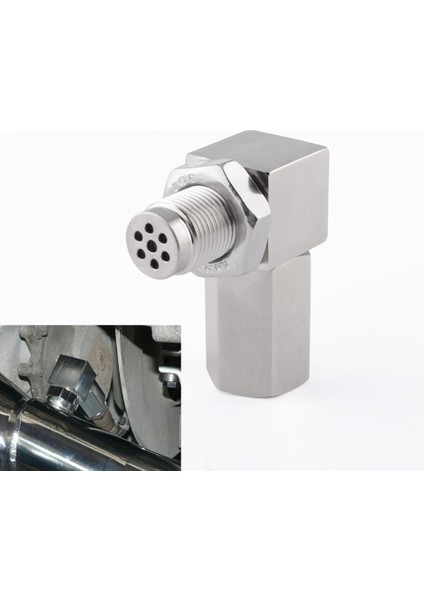 Oksijen Sensörü Genişletici Motor Işığı Cel Kontrol Tapası 90 Derece O2 Oksijen Sensörü Çelik Kaynak Tapası M18X Tapa Uzatma (Yurt Dışından)