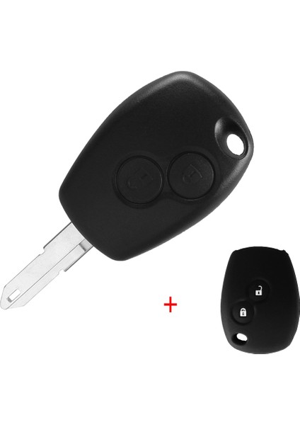 Silikon Kılıf 1 Stili ile Keyyou 2 Düğme Araba Uzaktan Anahtar Kutu Kabuk Fob Renault Duster Clio Dacıa 3 Twingo Logan Sandero Modus NE72 Kesilmemiş Bıçak (Yurt Dışından)