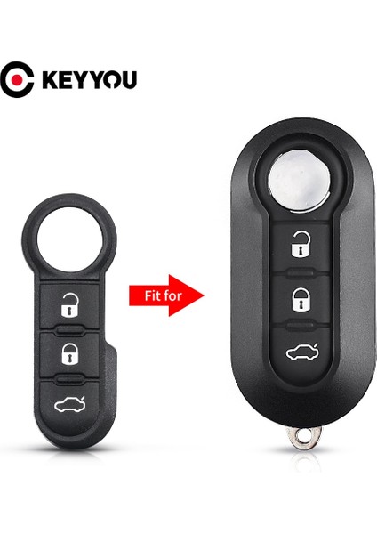 Model 2 Stili Keyyou Yeni Styling 3 Düğme Lastik Pedi Fob Flip Katlanır Anahtar Uzaktan Fiat ve Abarth Punto Uzaktan Araba Anahtarı Pad Kılıf Kapak (Yurt Dışından) fiyatları