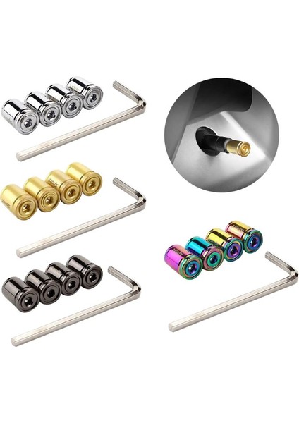 Tip 3 Kaplama Stili 4psc Mermi Kabuğu Evrensel Araba Tekerlek Lastik Vana Kapakları, Lastik Jant Kök Kapakları, Alüminyum Alaşımlı Araba Şekillendirici Parçaları Aksesuarları (Yurt Dışından)