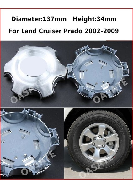 4 Adet 2014-2016 Tarzı Toyota Land Cruiser Prad Tx Vx 4.0l Logolu Çiviler Için Alaşım Jant Merkezi Hub Cap Jant Kapakları (Yurt Dışından)