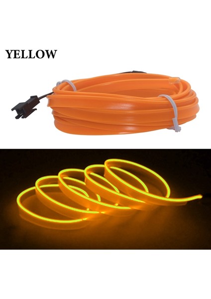 3m-Sigara Sürücüsü Stili Sarı Esnek Araç Iç Aydınlatma LED Şerit Garland Tel Halat Tüp Hattı Sigara Sürücüsü ile Neon Işık Denetleyicisi (Yurt Dışından)