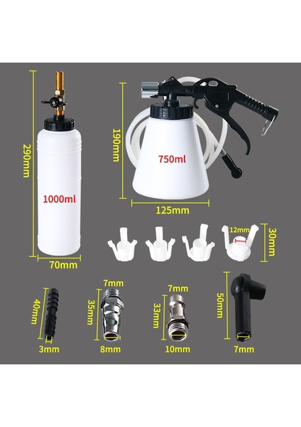 Yağdanlık Stili 1l 0.75L Kapasiteli Araba Fren Hava Alma Pompası Sıvı Pompa Kiti Yağ Değişimi Boşaltma Tankı Tüpleri Onarım Araçları Kamyon Otomobil Aksesuarları (Yurt Dışından)