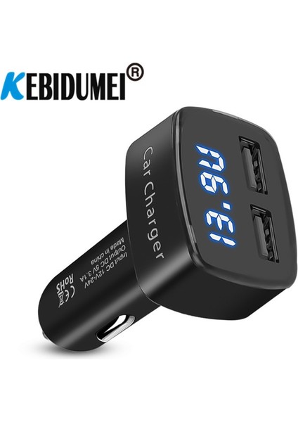 B Tarzı Araç Şarj Cihazı Çift USB 3.1A 5V LCD Ekran ile Sıcaklıkvoltagecurrent Meter Tester Adaptörü Dijital Ekran (Yurt Dışından)