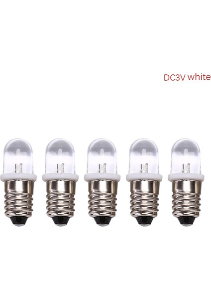 Beyaz DC3V 5 Adet E10 LED Ampul E10 Dc 3V 4.5V Enstrüman Ampul E10 Gösterge Ampul Eski Moda El Feneri Ampul 0.2W (Yurt Dışından)