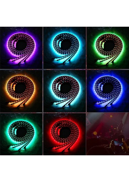 60X2-90X2 Uygulama Araba Underglow Işıkları Streamer LED Şasi Işık Rgb App Uzaktan Kumanda Oto Dekoratif Atmosfer Neon Arka Lamba Şerit 12 V (Yurt Dışından)