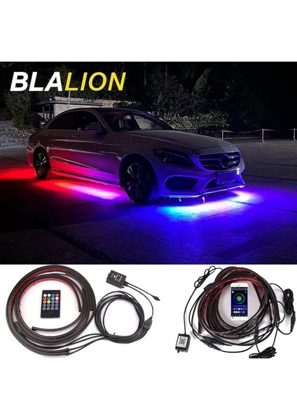 60X2-90X2 Uygulama Araba Underglow Işıkları Streamer LED Şasi Işık Rgb App Uzaktan Kumanda Oto Dekoratif Atmosfer Neon Arka Lamba Şerit 12 V (Yurt Dışından)
