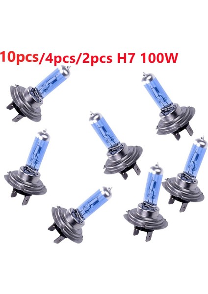 4x H4 6000K 12V 100W Adet H7 100W 6000K Xenon Halojen Far Ampülleri Ultra-Beyaz Açık Mavi Kabarcıklar Araba Halojen Lamba Araba Far Ampulü (Yurt Dışından)