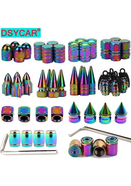 No.6 Tarzı Dsycar Et Renkli Araba Moto Bisiklet Lastik Tekerlek Vana Kapağı Toz Kapağı Araba Lastik Vana Kök Kapakları Araba Styling (Yurt Dışından) fiyatları