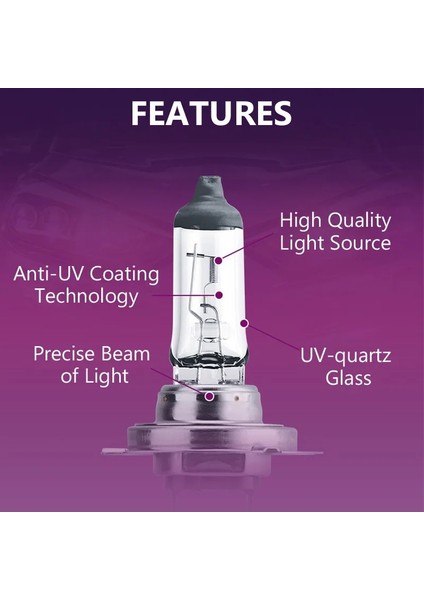 H3 Philips Visionplus H1 H3 H4 H7 H Hb2 Hb3 Hb4 Vp 12V +%60 Daha Fazla Parlak Işık Araba Halojen Far Sis Lambaları, 2x (Yurt Dışından)