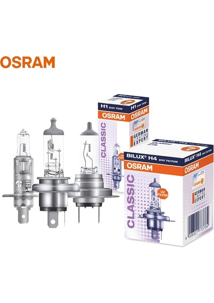 H4 24V 100-90W Osram H1 H4 H3 H7 24V Standart Kamyon Lamba Işığı Orijinal Far 3200K Sis Lambası 70W Halojen Ampul Kamyon Için Oem Si (1 Adet) (Yurt Dışından)