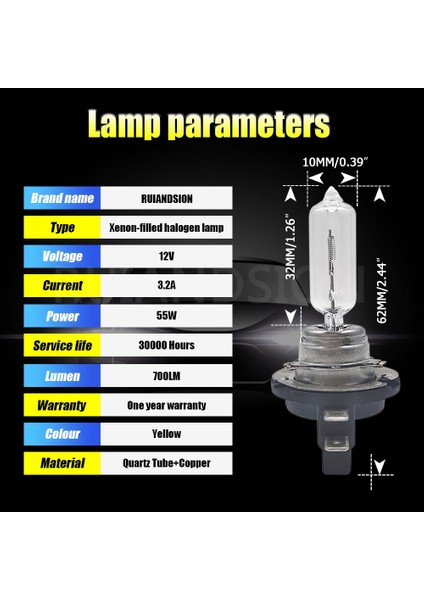 H11B Stili Beyaz Ruıandsıon 2x H8B H9B H11B 35W Araba Halojen Far Sürüş Işığı 4300K ​​sarı Otomatik Motosiklet Filament Ampul Motosiklet Far (Yurt Dışından) indirimleri