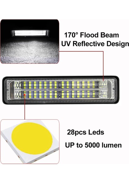 2 Adet Stil Araba Işık Montajı LED Sis Farları Off Road 4x4 84W Spot Işın Kamyonlar Için LED Işık Çubuğu Atv Suv Drl LED Spot Işığı Çalışma Işığı Çubuğu (Yurt Dışından) modelleri