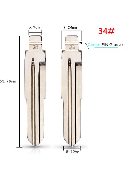 No.34 Tarzı Keyyou Hyundai Tucson Accent Getz Matri Sonata Santa Fe Kia HYN14RFH Kd Flip Key Blade 08#15#28#29#36#50#97#33#34# (Yurt Dışından)