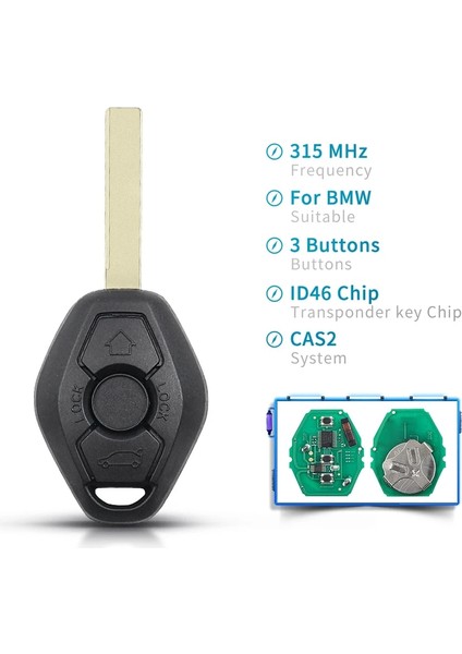 315 Mhz Stili Keyyou Cas2 Sistemi Araba Uzaktan Anahtarı Bmw Caeries E46 E60 E83 E53 E36 Ehz Kımlığı HU92 Blade ile (Yurt Dışından)