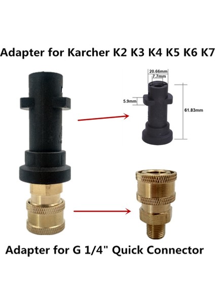 7 Stili Yazın Hnyrı Yüksek "hızlı Bağlantı Çeyrek Adaptörü + Karcherlavorgerniaquatakb & D Yıkama Makinesi Için Basınç Memesi Temiz (Yurt Dışından)