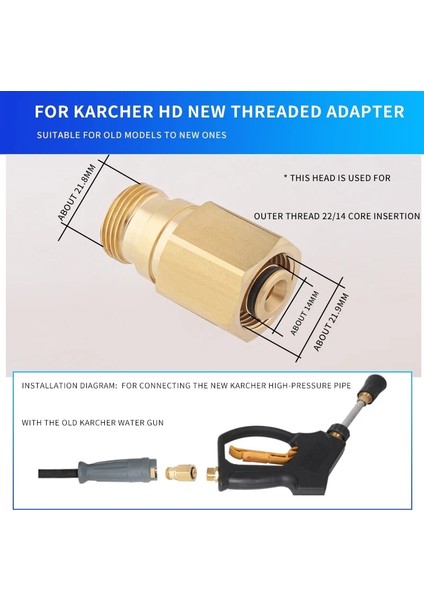 Eski Silahtan Yeni Boru Stiline Karcher Hd Yüksek Basınçlı Yıkayıcı Adaptörü Karcher Yıkayıcı Tabancası ve Borusu Için Yeni ve Eski Stil Arasında Bağlayın (Yurt Dışından)