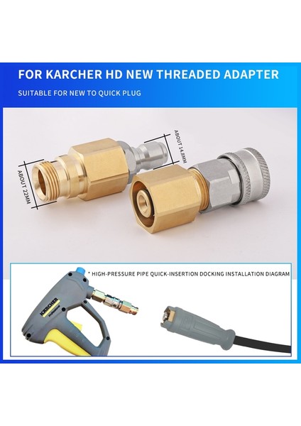 Hızlı Fiş Stilinde Yeni Karcher Hd Yüksek Basınçlı Yıkayıcı Adaptörü Karcher Yıkayıcı Tabancası ve Borusu Için Yeni ve Eski Stil Arasında Bağlayın (Yurt Dışından)