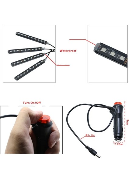 Uzaktan Kumanda Araba Rgb LED Müzik Ses Ses Kontrolü Araba Iç Dekoratif Atmosfer Oto Rgb Yolu Zemin Işık Şeridi Uzaktan Kumanda 12V (Yurt Dışından)