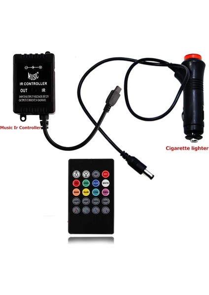 Uzaktan Kumanda Araba Rgb LED Müzik Ses Ses Kontrolü Araba Iç Dekoratif Atmosfer Oto Rgb Yolu Zemin Işık Şeridi Uzaktan Kumanda 12V (Yurt Dışından)