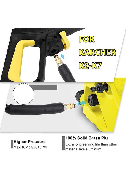 C Tipi 6m Stili Yüksek Basınçlı Yıkama Hortumu Boru Kablosu Araba Yıkama Suyu Temizleme Uzatma Hortumu Tabancası Hızlı Bağlantı Için Karcher K5 K2 K3 K4 K7 (Yurt Dışından)