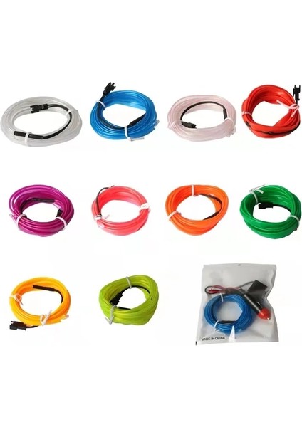 5 Metre Tarzı Pembe Otomobil Atmosfer Lambası Araba Iç Aydınlatma LED Şerit Dekorasyon Çelenk Tel Halat Tüp Hattı Esnek Neon Işık USB Sürücü (Yurt Dışından)