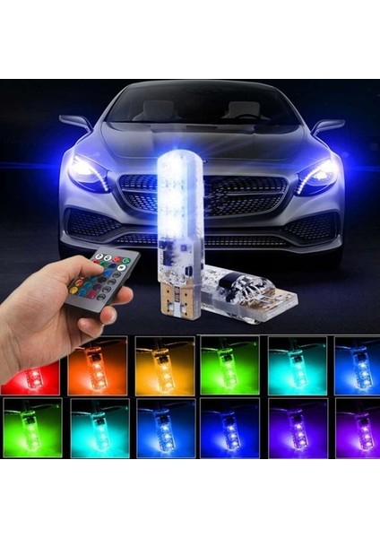 Çok Renkli Stil Su Geçirmez W5W Ar Kama Yan Ampul-6smd Rgb 7 Renkli LED Uzaktan Kumanda (Pil Yok) Strobe Flaş Kama Lamba Ampulü (Yurt Dışından) fiyatları