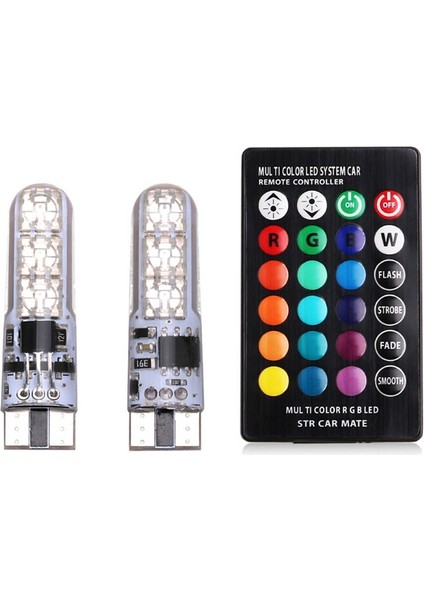 Çok Renkli Stil Su Geçirmez W5W Ar Kama Yan Ampul-6smd Rgb 7 Renkli LED Uzaktan Kumanda (Pil Yok) Strobe Flaş Kama Lamba Ampulü (Yurt Dışından) modelleri