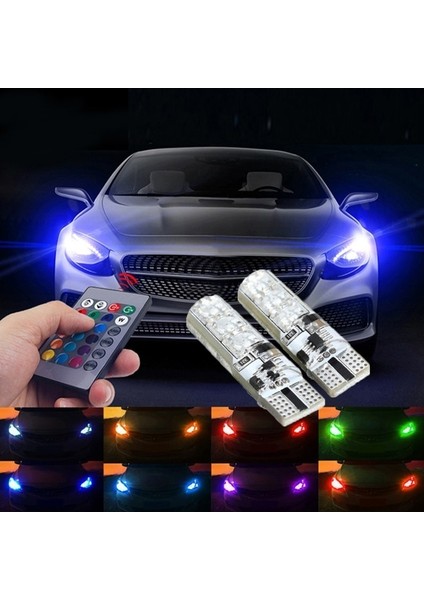 Çok Renkli Stil Su Geçirmez W5W Ar Kama Yan Ampul-6smd Rgb 7 Renkli LED Uzaktan Kumanda (Pil Yok) Strobe Flaş Kama Lamba Ampulü (Yurt Dışından) fırsatları
