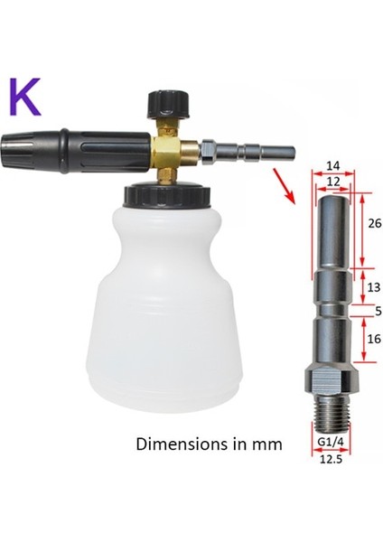 Nilfisk-Alto Kew Stili Için Yüksek Basınçlı Sabun Köpürtücü Kar Köpük Mızrak Karcher Bosch Interskol Elitech Lavor Için Köpük Nozul Köpük Jeneratörü Basınçlı Yıkama (Yurt Dışından)