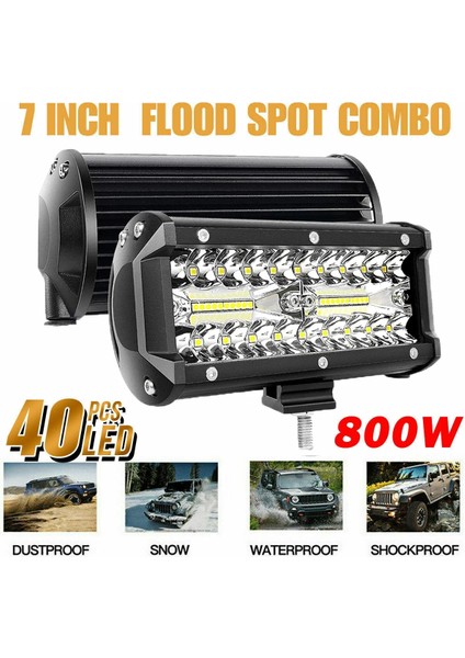 1x7 Inç Tarzı LED Çalışma Işığı Bar Od Işıkları Spot Sel Combo Traktör Offroad 4WD Için 120W Kamyon Suv Atv Sürüş Lambası (Yurt Dışından) fiyatları