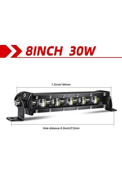 8 Inç Tarzı 8 Inç Süper Parlak LED Işık Çubuğu Ultra-Tgle-Satır Oto Sürüş Lambası Kamyon 4x4 Suv Atv Ön Tampon Işığı (Yurt Dışından)